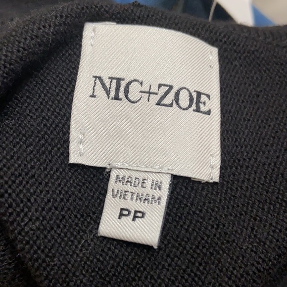 NIC+ZOE Stand Out Sweater | Black Knit Pleated Sparkle Holiday Cocktail - Picture 4 of 9